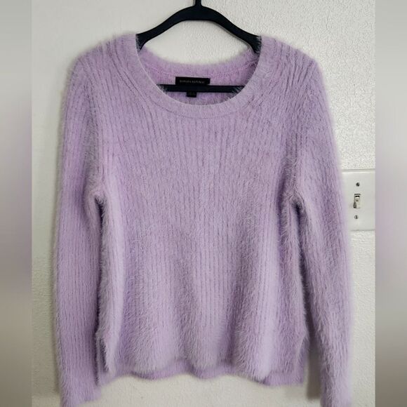 Banana Republic Fuzzy Ribbed Lilac Pullover Sweater Size XS - Picture 1 of 11